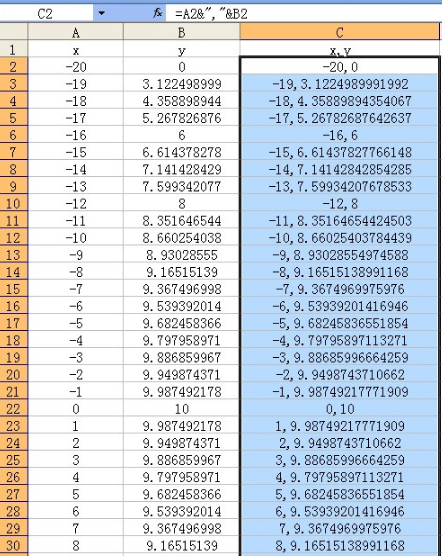 利用EXCEL公式計算坐標點在CAD中畫曲線