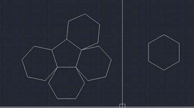 CAD多個(gè)六邊形對齊的方法