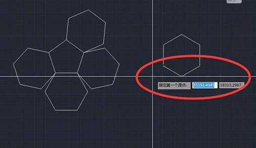 CAD多個(gè)六邊形對齊的方法