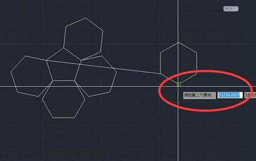 CAD多個(gè)六邊形對齊的方法